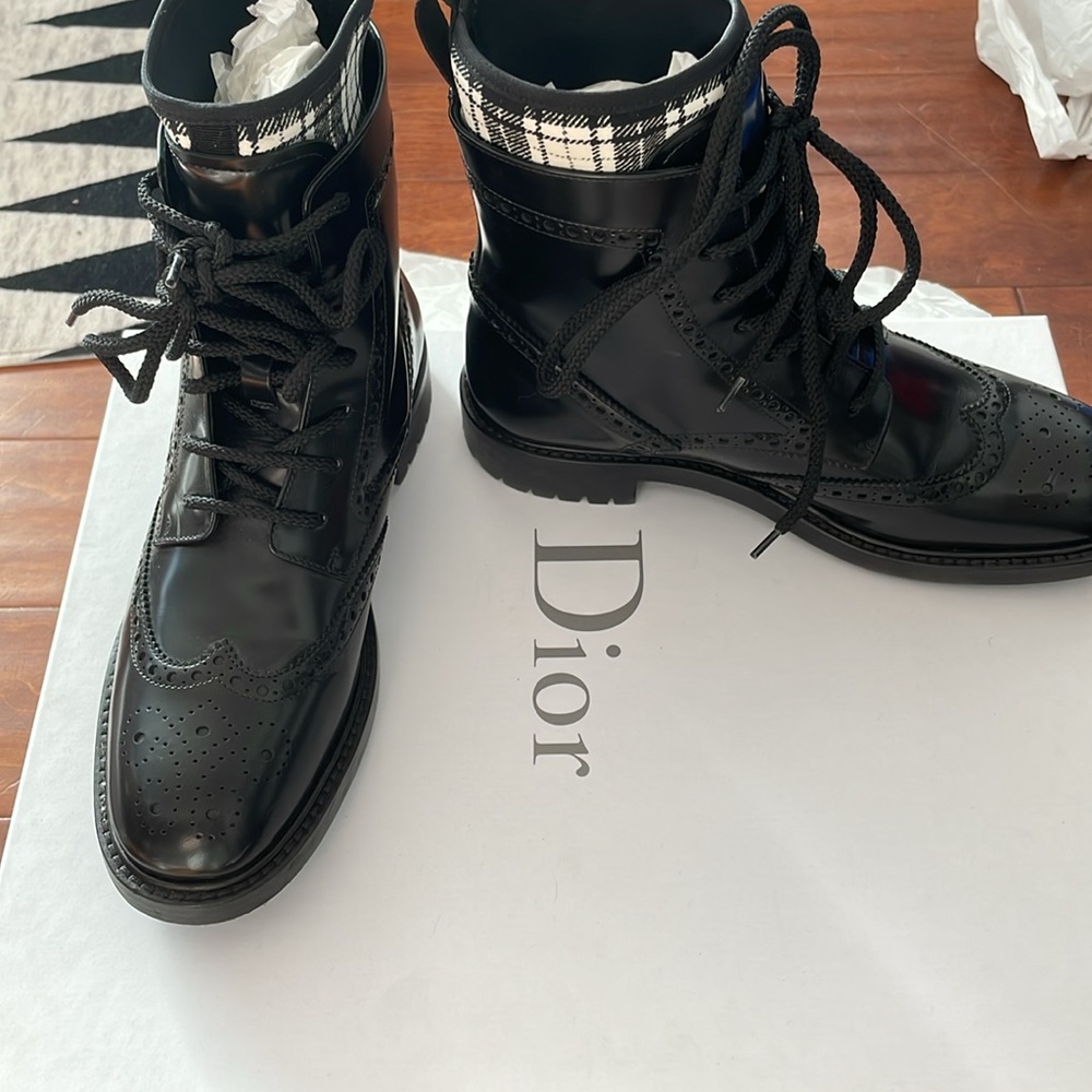 Dior D-order calfskin boots. Size 38. Like new